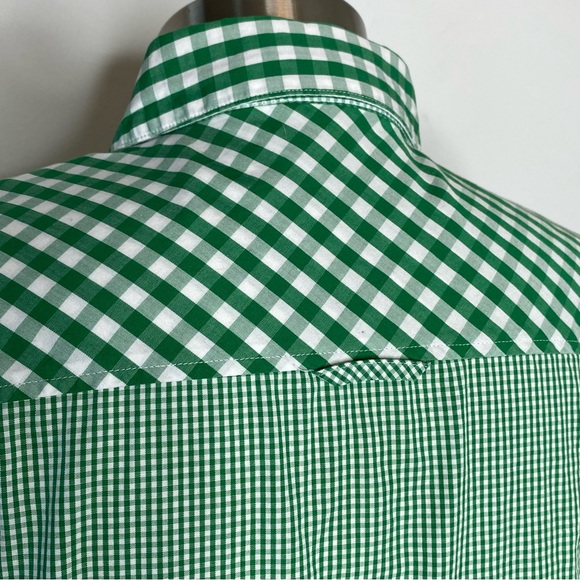 Brooks Brothers 'Red Fleece' Green and White Gingham Plaid Button Down Shirt - Picture 10 of 12